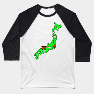 Japan Travel Map - Highlights Baseball T-Shirt